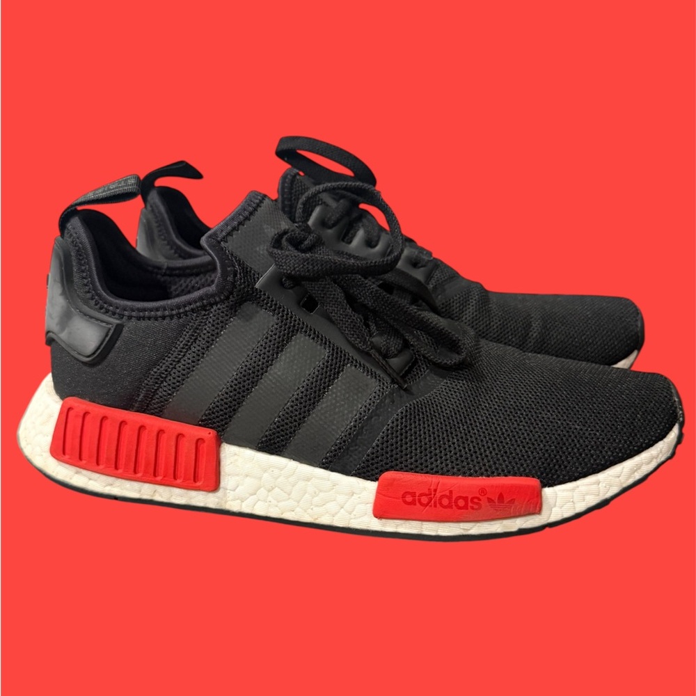 Adidas NMD R1. Black and Red Sneakers